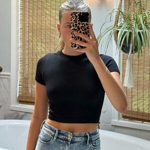 Black crop T shirt